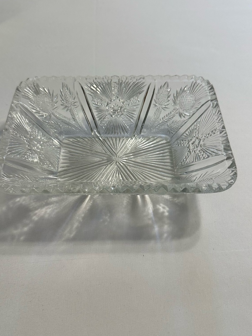 Pressed Glass Rectangular Serving Dish - Clear